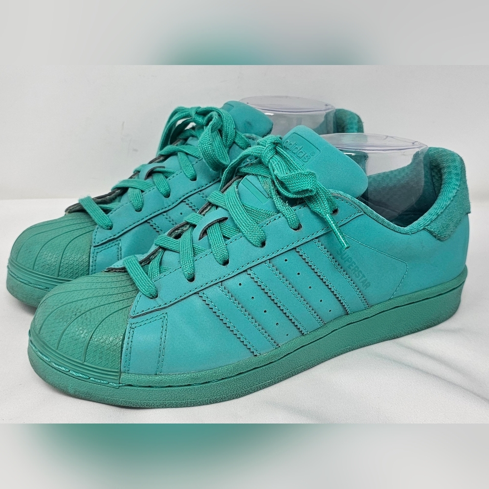 Adidas Men's Superstar Adicolor Reflective Shock Mint Sneakers Size 6